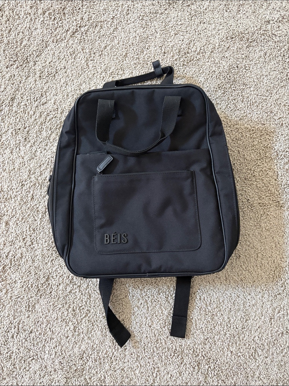BEIS Expandable Black Backpack